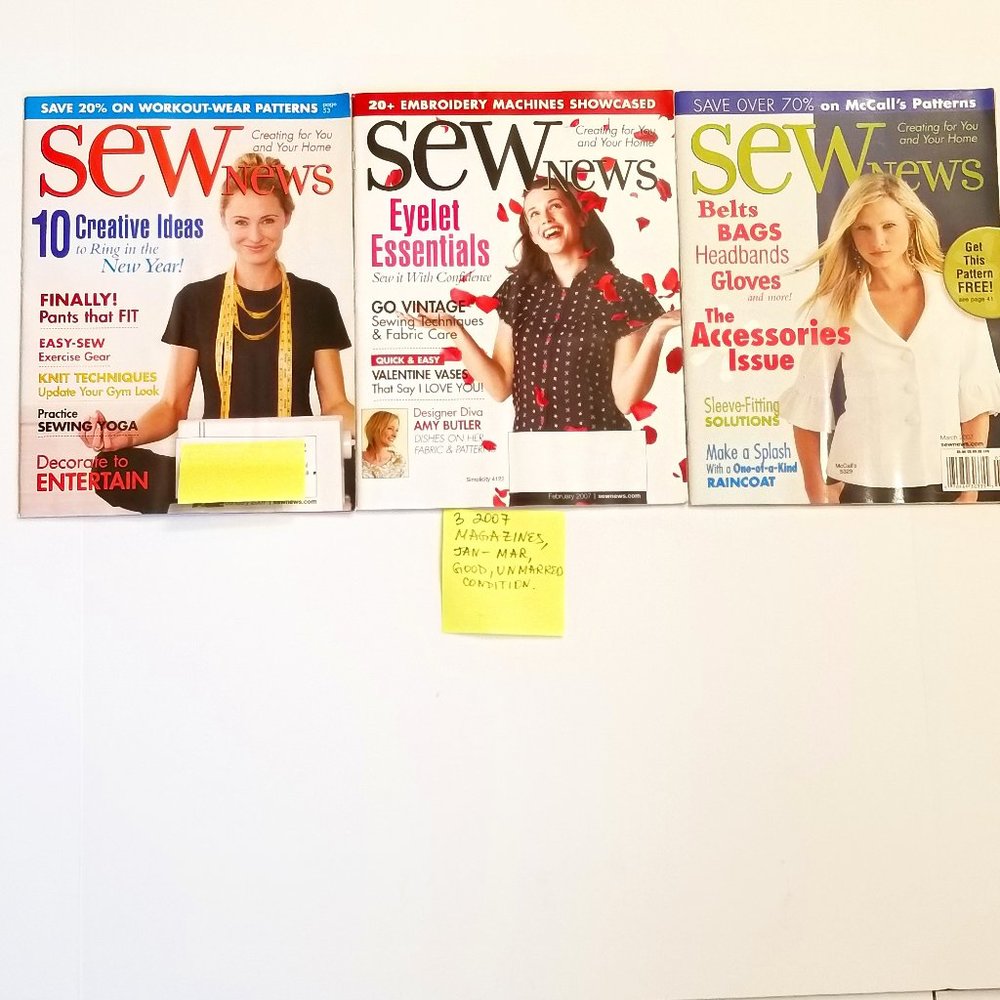 3, year 2007, Sew News Magazines. January through March.